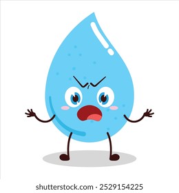 cute why expression of water drop cartoon character