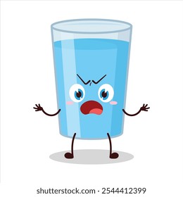 cute why expression of water in glass cartoon character