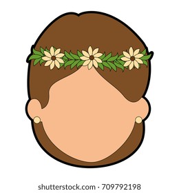 cute wife with flowers avatar character