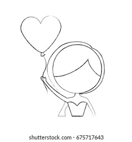cute wife with shaped heart pumps avatar character