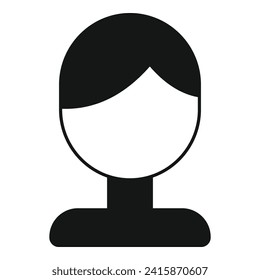 Cute wig lock fake icon simple vector. Young style. Head face fashion