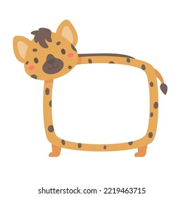 Cute wild animal cartoon text frame for kids