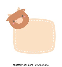 cute wild animal cartoon text frame for decorating schedule notebook