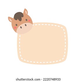 cute wild animal cartoon text frame for decorating schedule notebook