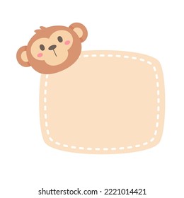 cute wild animal cartoon text frame for decorating schedule notebook