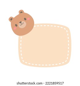 cute wild animal cartoon text frame for decorating schedule notebook