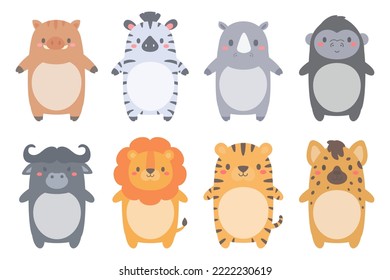 cute wild animal cartoon text frame for decorating schedule notebook