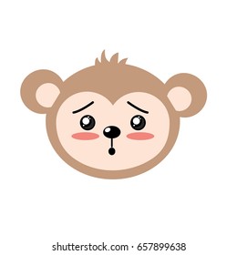 cute wild animal face with expression