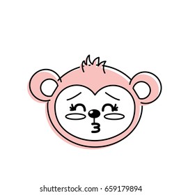 cute wild animal face with expression
