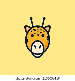 Cute Wild animal illustration design, Giraffe vector icon