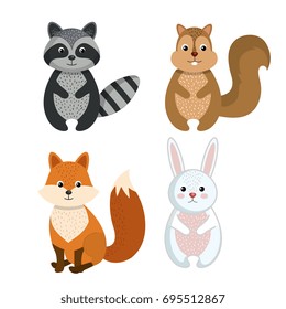 cute wild animal nature fauna set image