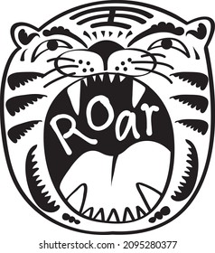 Cute Wild Animal Roar Tiger Design