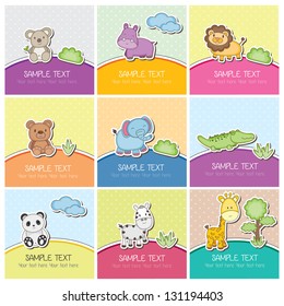 cute wild animals cards