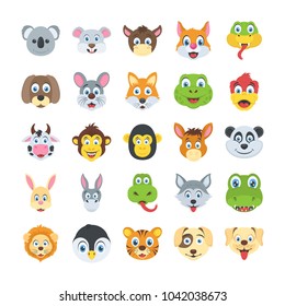 Cute and Wild Animals Flat Vectors Set