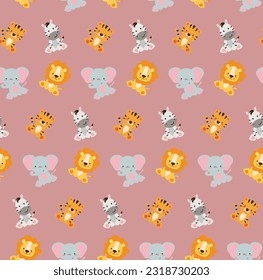 Cute wild animals set. vector illustration