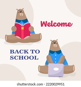 Cute wild bear character vector illustration