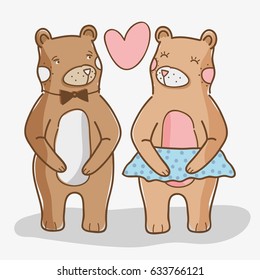 cute wild bears in love
