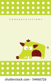 cute wild boar arrival