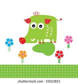 cute wild boar garden