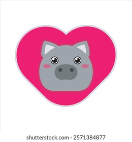 Cute wild boar icon vector design illustration, cute wild animals icon design illustration. 