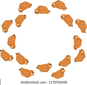 Cute wild boar illustration