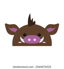 cute wild boar vector, drawing cartoon wild boar face, drawing wild boar face easy and simple full color