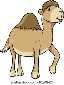 Cute Wild Camel Vector Illustration