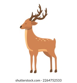 Cute wild deer icon cartoon vector. Forest animal. Zoo profile