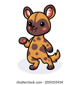 Cute wild dog cartoon posing