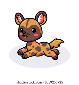 Cute wild dog cartoon running