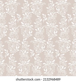 Cute wild flowers. Seamless pattern with vector hand drawn illustrations with floral theme