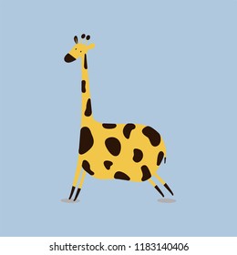 Cute wild giraffe cartoon illustration