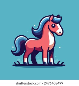 Linda Ilustración vectorial de caballo salvaje