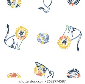 CUTE WILD LIONS FUNNY PATTERN
