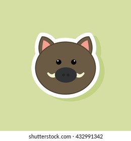 Cute wild pig Face