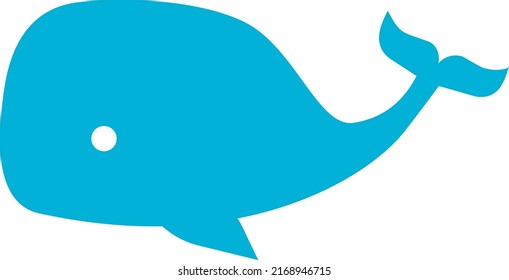 Cute ballena salvaje - Ilustración de ballena azul vectorial. Ballenas de dibujos animados, personajes para niños. Azul ballena. símbolo de icono 2D