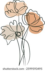 Cute Wildflower floral flower liner design