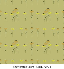 Ilustración de flores silvestres sin fisuras. Ideal para textiles, tela, papel envolvente, cualquier Print.vector, eps10.