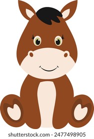 Cute Wildlife Animal Characters. Vector Illustration in Cartoon Style.