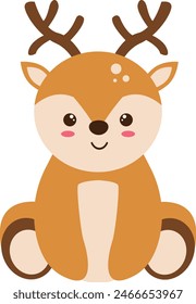 Cute Wildlife Diversity Character. Isolated Vector Illustration.