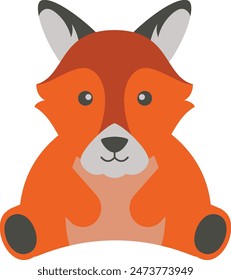 Cute Wildlife Isolated on White Background. Vector Illustration in Flat Style.