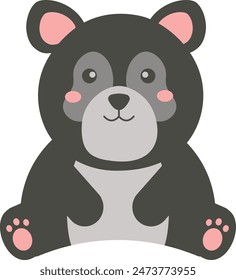 Cute Wildlife Isolated on White Background. Vector Illustration in Flat Style.