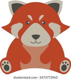 Cute Wildlife Isolated on White Background. Vector Illustration in Flat Style.
