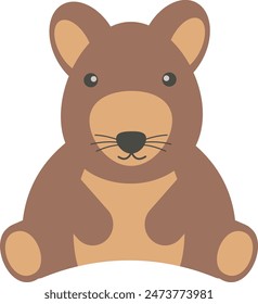 Cute Wildlife Isolated on White Background. Vector Illustration in Flat Style.