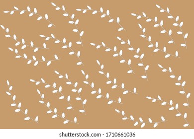 Cute willow at the brown background. Textile, fabric, decorative, design,print. Springtime elements. Celebration collection. Vector illustration. Poster decor. Seasonal ornament. Easter symbol, style.