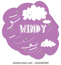 cute windy cloud  weather vector