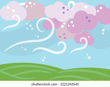 Cute windy day.. vector for background	
