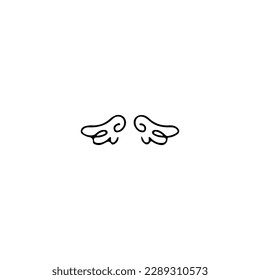 vector de ilustración del doodle de alas lindas
