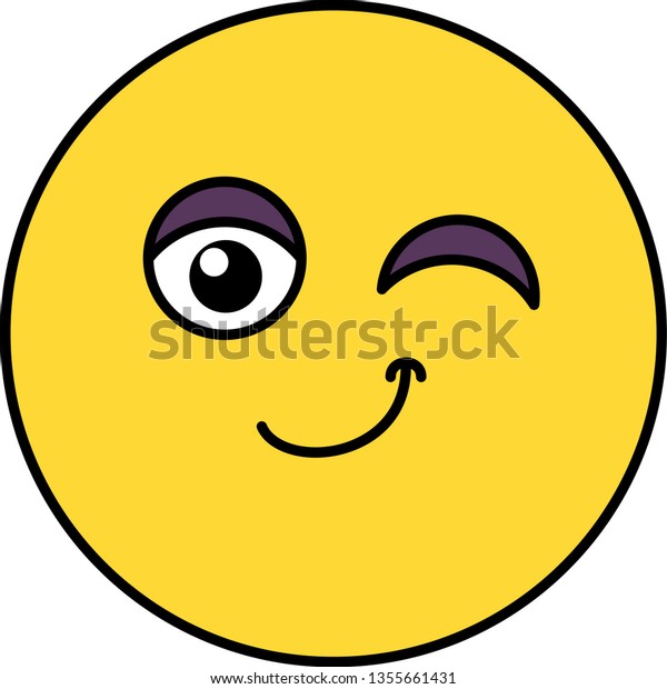 Cute Wink Emoji Vector Illustration Stock Vector Royalty Free