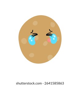 Cute, wink, lovely, sad, ask Potatoes expressions of cartoon illustrations. cute and adorable emoticons of fruits and vegetables style